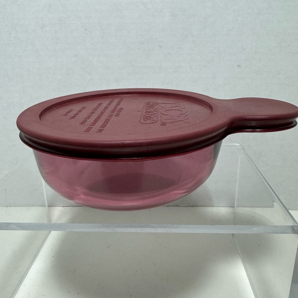 Vintage cranberry corning visions heat heat grab bowl V – 150 BV – 150 PC lid